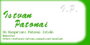 istvan patonai business card